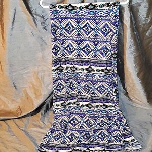 Patterned Maxi Skirt Unbranded Spandex/polyester